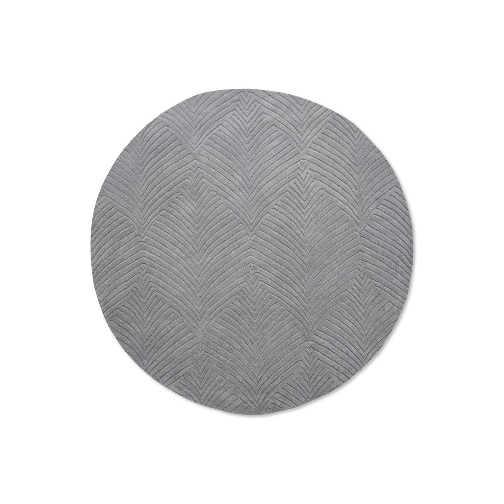 Folia Round Wool Rugs 038904 by Wedgwood in Cool Grey